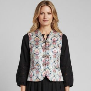 Vintage Chinese Pink Floral Quilted Silk Vest - Small, ***Reversible***